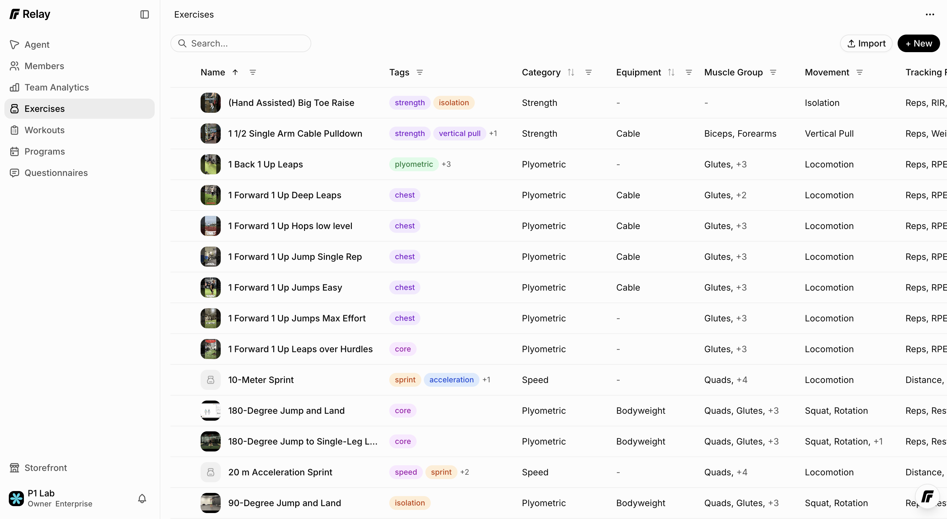 The Relay exercise library